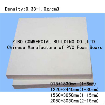 Panneau de mousse de PVC de la Chine continentale pour la décoration de bâtiment, panneau de décoration extérieur et d&#39;intérieur, conseil de conseil dans le bureau et la maison